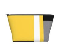 Blocco giallo grigio nero bianco, Borsa da toilette Borsa per trucco Borsa per cosmetici Borsa da toilette da viaggio portatile