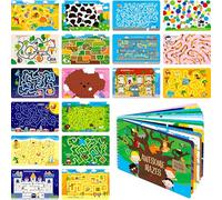 Blocco Gioco Labyrinti Cancellabili a Secco, Libro con 30 Labyrinti Riutilizzabili ed Eliminabili, Divertenti Giochi di Sfida Mentale, Giocattolo Educativo Interessante per Viaggi in Auto e in Aereo