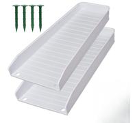 Blocco in PVC per paraspruzzi per grondaie con tasselli a terra e interfaccia adattatore per uso esterno a lungo termine (bianco)
