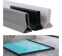 Blocco in silicone per controllo dell'acqua della doccia, con design antiscivolo, per separare le aree umide e asciutte in bagni, cucine e spazi simili (grigio, 200 cm)
