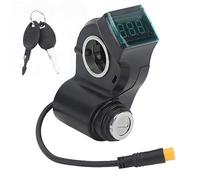 Blocco interruttore della batteria dello scooter a 3 pin, blocco interruttore per manubrio dello scooter elettrico da 10 pollici con chiave e display digitale per il monitoraggio della distanza di