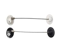 Blocco Limitatore per Finestra, Blocco Limite Durevole in Filo di Acciaio Inossidabile ABS con Chiave da 2 Pezzi per Porta (WHITE)