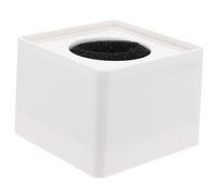 Blocco Logo per Microfono da Intervista in ABS Bianco Cubo | Diametro Interno 3, 9cm, Cotone Interno Regolabile, per Logo Grande e Incisione Tavoletta PVC