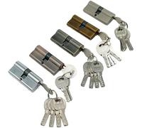 Blocco longitudinale del cilindro, 1 pz cilindro di zinco 70 mm doppia chiave cilindro serratura barile serratura(Red)