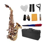 Blocco Lucido Inciso Il Sassofono Alto Saxophone EB E-flat Natural Bianco Shell Bottone Strumento Di Vento Kit principianti sax (Color : Gold)