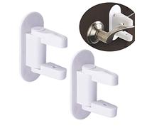 Blocco Maniglia Porta Bambino,2 pcs Chiusura di Sicurezza per Bambini Serrature a Leva Della Porta Chiusure Adesive Resistenti Baby Blocca Finestre (Bianco)