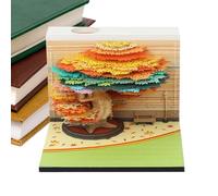 Blocco memo 3D, albero 2026 Calendario da tavolo Blocco note a strappo - Arte e artigianato Blocco note Decorazione della tavola per scuola ufficio casa dormitorio famiglia | Inaugurazione della casa