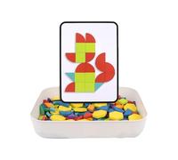 Blocco Modello in Legno, Puzzle Tangram di Viaggio, Giochi di Cervello Spesso, Giocattoli di Intelligenza, Puzzle Giocattoli, Giocattoli educativi Divertente Gioco di Puzzle per Compleanno Nuovo Anno
