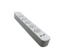 Blocco multipresa 5 x 16 A con USB, 1,5 m, colore: Bianco/Grigio