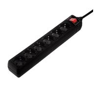 Blocco multipresa a 6 uscite con interruttore, 1,4 m, nero