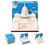 Blocco note 3D a strappo, 2026, creativi, sculture di carta, non appiccicose, per ufficio/casa, scultura di carta, blocco note creativo, regali di Natale, intaglio fai da te (Campidoglio)