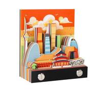 Blocco note 3D, Calendario città 3D 2026, Blocco note tridimensionale di carta per architettura urbana, distanza intaglio strappo tempo pezzo Cal