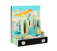 Blocco note 3D, calendario città 3D 2026, tridimensionale architettura urbana pezzo di carta Time Cal Carving Away Tear Notepad,