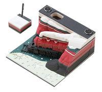 Blocco note 3D con vetrina Treno di Natale Decorativo Blocco note 3D fai-da-te Ufficio Soggiorno Scrivania per collega amico Decorazioni natalizie