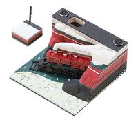 Blocco note 3D con vetrina Treno di Natale Decorativo Blocco note 3D fai-da-te Ufficio Soggiorno Scrivania per collega amico Decorazioni natalizie