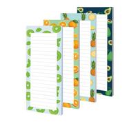Blocco note - 4 pezzi di frutta facile da strappare, piccoli di note con fodera | per casa, ufficio, scuola, università, aula, viaggi all'aperto, lavoro, studio, lista di com