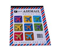 Blocco note a righe per posta aerea Quill, 50 fogli di carta lucida con linee bl