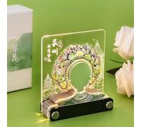 Blocco note adesive 3D, con fiori a forcina, con LED, autoadesivo, decorazione da scrivania, regalo creativo fai da te