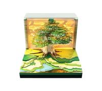 Blocco note adesive con calendario 3D 2026-3D | Blocco note adesive a forma di casa sull'albero, per pianificare le abitudini e segnalibro