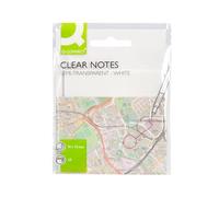 Blocco note adesive rimovibile e PON Q-Connect 76 x 76 mm rimovibile plastica traslucida bianca 50 fogli
