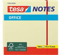 Blocco Note Adesivo tesa® Office Notes 75x75 mm, Giallo | Foglietti Adesivi di Colore Giallo Chiaro, per l’Ufficio e la Casa - Facili da Staccare - Per Ricordare e Prendere Appunti