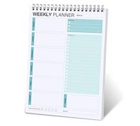 Blocco note agenda settimanale, blocco note a spirale per lista delle cose da fare non datata, organizer settimanale per studenti, agenda settimanale per lavoro e vita quotidiana, 52 fogli, 16,5 x