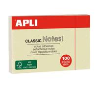 Blocco note Apli Classic Sticky Notes 75x50mm 100 fogli - Adesivo di qualità - Facile da staccare - Ideale per promemoria - Gi NEW