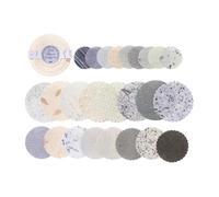 Blocco note con cerchi di carta di ispirazione retrò per scrapbooking, diario e creazione di biglietti con toni neutri