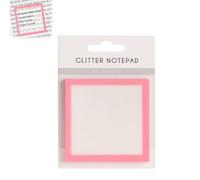 Blocco note con glitter 2.0, 50 fogli adesivi trasparenti in tonalità pastello, note adesive lucide e trasparenti, elenco carino delle cose da fare, materiale per ufficio scolastico(01)