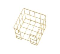 Blocco note da scrivania, scatola portaoggetti, colore oro | Organizer per appunti in filo di ferro e metallo per l'organizzazione sulla scrivania e l'ufficio scolastico