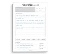Blocco note di registro delle chiamate telefoniche per lavoro - A5 50 fogli | Per direttori vendite, team leader, receptionist e personale d'ufficio, blocco A5 da 50 fogli per note di chiamata