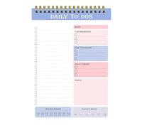 Blocco note giornaliero, agenda giornaliera da | Coil Agenda giornaliera non datata | Organizzatore per la lista di controllo delle attività, blocco 'agenda per il lavoro a casa, taccuino di