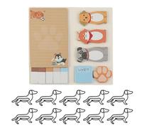 Blocco Note Per Cuccioli Da 1 Pezzo E Graffette Per Cuccioli Da 10 Pezzi, Simpatico Blocco Note Con Cartoni Animati, Graffette Creative, Materiale Didattico E Per Ufficio
