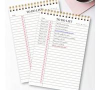 Blocco note per elenco delle cose da fare non datato, 21,6 cm x 14 cm, 100 g, forniture per ufficio, agenda, lista di controllo delle attività, miglioramento della produttività, regalo per la Festa de