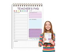 Blocco note per insegnanti, agenda per lista delle cose da , 50 fogli, design per scrivere appunti, rilegatura a doppia , agenda giornaliera per classe, 14,7 x 21,3 cm