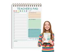 Blocco note per insegnanti, blocco note per insegnanti, 50 fogli per il lavoro, 5,8 x 8,3 pollici, simpatico organizzatore di scrittura, doppia bobina Binding Daily Planner per aule elementari