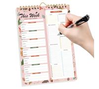 Blocco note per la pianificazione dei pasti, pianificatore settimanale da 52 fogli, organizer per lista della spesa, programma di preparazione degli alimenti per frigorifero da parete della cucina