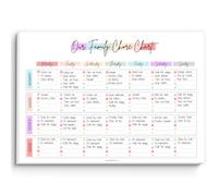 Blocco note per la pianificazione delle faccende familiari, calendario, centro di comando domestico, 50 fogli non datati a strappo, formato A4, arcobaleno