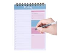 Blocco note per la pianificazione giornaliera, 52 fogli di cose da, blocco note per scrivere lista giornaliera, lista di controllo, portatile, robusto pianificatore di attività per