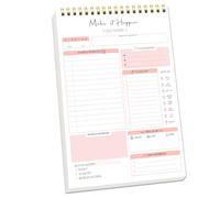 Blocco note per lista delle cose da fare, agenda giornaliera senza data, 52 pagine, pianificazione A5, lista di controllo per pianificazione della produttività, pianificatore di lavoro con priorità e