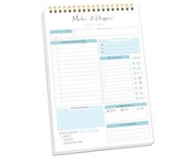Blocco note per lista delle cose da fare, agenda giornaliera senza data, blocco di pianificazione A5, 52 pagine, lista di controllo per pianificazione della produttività, pianificatore di lavoro con
