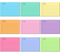 Blocco note per lista delle cose da fare, confezione da 6 fogli autoadesivi foderati da 10,2 x 7,1 cm, 300 blocchetti adesivi per ufficio, scuola, casa (promemoria colorati per pianificazione)