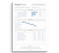 Blocco note per pianificazione progetti, organizer per la gestione dei progetti, per gestire efficacemente le attività di progetto e le scadenze delle riunioni, 50 fogli di carta premium da 120 g/m²