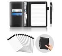 Blocco note piccolo formato A7, set da 12 pezzi, blocco note A7, in pelle, piccolo supporto con blocco note di ricambio, a righe, 10 pezzi, mini blocco note in pelle, piccolo set e una penna in