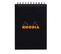 Blocco note Rhodia Wirebound A6 Righe quadrate - Nero