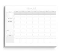 Blocco note settimanale e orario, agenda giornaliera da scrivania, programma settimanale, blocco note per lista delle cose da fare, pianificatore ADHD | 50 fogli a strappo non datati | A4 (mono)