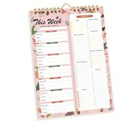 Blocco note settimanale per alimenti - 52 pagine con lista della spesa, design senza data, colori pastello, dimensioni 21,6 x 27,9 cm, per cucina, pianificazione dei pasti e Meal Prep