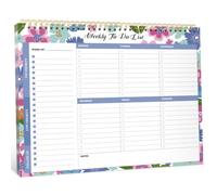 Blocco note settimanale per lista delle cose da fare con 52 fogli non datati (21,6 x 27,9 cm), planner settimanale da scrivania per donne e uomini, lavoro e casa, giardino luminoso