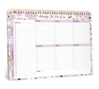 Blocco note settimanale per lista delle cose da fare con 52 fogli non datati (21,6 x 27,9 cm), planner settimanale da scrivania per donne e uomini, lavoro e casa, lilla sussurro