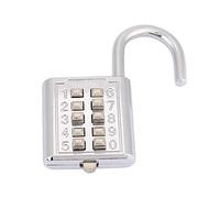 Blocco password, 10 tastierini e lucchetto con combinazione password a 5 cifre Blocco password in lega di zinco, blocco senza chiave adatto per palestra scolastica, cassetta degli attrezzi(argento)